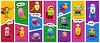 Vector clipart: Cartoon superhero vitamin micronutrient characters
