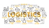 Vector clipart: Cargo carriage service and logistics icons