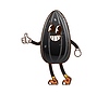 Vector clipart: Cartoon groovy quirky sunflower seed character