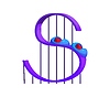 Vector clipart: Cartoon letter S styled as rollercoaster track