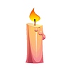 Vector clipart: Cartoon Mexican font flaming candle letter I