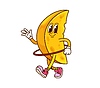 Vector clipart: Cheese groovy cute character with hula hoop