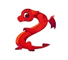 Vector clipart: Fairy red dragon cartoon character font letter Z