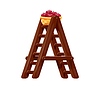 Vector clipart: Autumn season font apples on ladder letter A