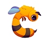 Vector clipart: Honey font type, cartoon bee insect letter C