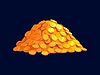Vector clipart: Pile of shiny gold coins ancient Egypt game icon