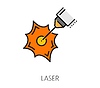 Vector clipart: Laser cutting line icon, laser machine cutter