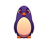 Vector clipart: Letter I kids animal alphabet as cute penguin