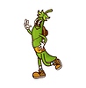 Vector clipart: Cartoon groovy soy bean cowboy or bandit character