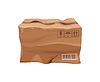 Vector clipart: Crushed damaged crumpled cardboard delivery box