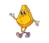 Vector clipart: Cartoon cheese piece groovy funny character