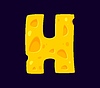Fast food cheese cartoon font typeface letter H