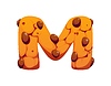 Fast food chocolate cookie alphabet font letter M