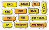 Memphis speech bubbles, dialog chat set