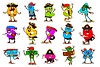 Cartoon groovy math number pirate characters