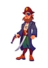 Cartoon pirate character with beard and eye patch, | Stock Vector Graphics