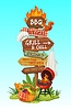 Vector clipart: BBQ barbeque wooden signboard, directional sign
