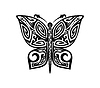 New Zealand Maori tribal butterfly animal tattoo