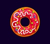 Fast food donut dessert cartoon ABC font letter