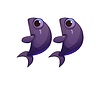 Cartoon underwater font fish quotation marks