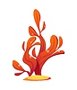 Vector clipart: Cartoon red coral with long organic branches