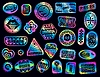 Hologram y2k stickers, iridescent holograph labels