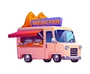 Vector clipart: Cartoon Indian food truck car, vintage foodtruck