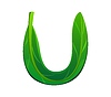 Fresh green leaf font, ecology typeset letter U