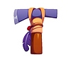 Native American ax, cowboy font type letter T