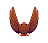 Letter V kids animal alphabet as cute brown bird