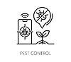 Smart farm icon, agriculture robot pest control