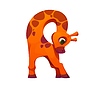 Vector clipart: Letter R kids animal alphabet as cartoon giraffe