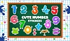Vector clipart: Math number cartoon characters mathematic stickers