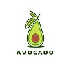 Vector clipart: Avocado icon, green fruit, vegetable organic food