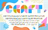 Vector clipart: Font, geometric typeface, 80s or 90s type alphabet