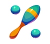 Cartoon musical font percentage symbol as maraca