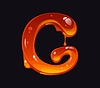 Flowing honey cartoon font typeset letter G