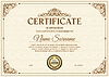 Vector clipart: Diploma certificate with vintage golden frame