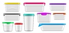 Vector clipart: Realistic plastic food containers and lunch boxes