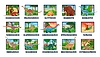 Cartoon prehistoric dinosaurs and lizard reptiles