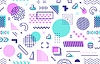 Abstract geometric Memphis pattern background