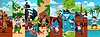 Cartoon animal pirate funny characters collage