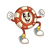 Chip de casino maravilloso, apuesta de juego, personaje de premio | Ilustración vectorial