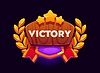 Vector clipart: Victory award game icon, ui badges with gold stars