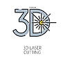 Laser cutting line icon, 3D laser cutting machine