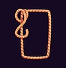 Vector clipart: Cartoon pirate rope icon forms rectangular border