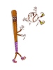 Vector clipart: Baseball bat and ball sport groovy cute character