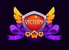 Vector clipart: Victory award game icon, cartoon ui badge asset