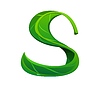 Векторный клипарт: Шрифт Tree green leaf, природная наборная буква S