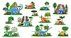 Vector clipart: Prehistoric cartoon dinosaurs, Jurassic lizards